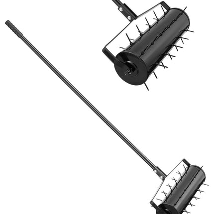 Rolling Lawn Aerator 21-Inch, 33 Iron Spikes, Detachable Handle