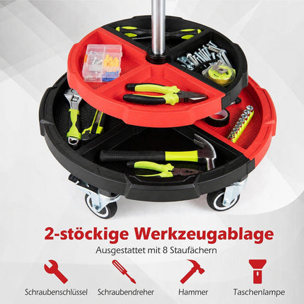 Rolling Mechanic Stool with Cushioned Seat, 330 LBS Capacity