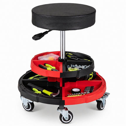 Rolling Mechanic Stool with Cushioned Seat, 330 LBS Capacity