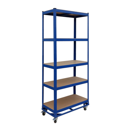Rolling Steel Shelving Unit – Adjustable, Locking Casters