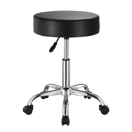Rolling Stool With Wheels, 450 lb, Adjustable PU Leather