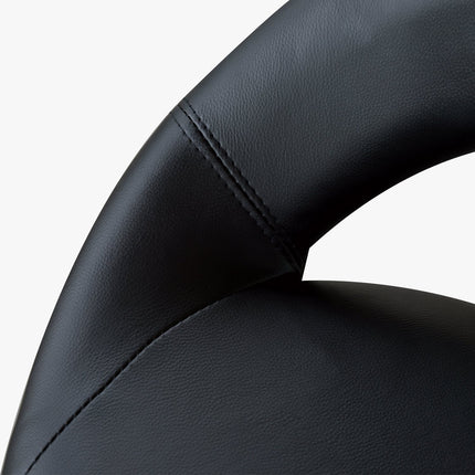 Height adjustable swivel stool - black PU & metal