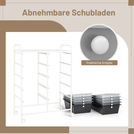 Rolling Storage Cart with 10 Drawers, Lockable Wheels