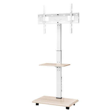 Rolling TV Stand for 32-70 Inch, Height Adjustable, Tray