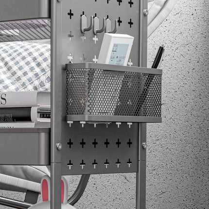 3-story kitchen trolley in dark gray steel with baskets