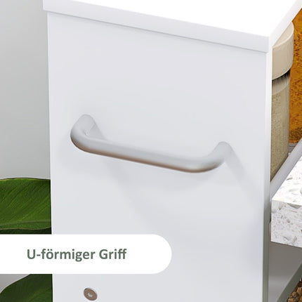4 Tier Slim Rolling Cart White Kitchen Storage Organizer