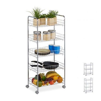 Rolling shelf in metal