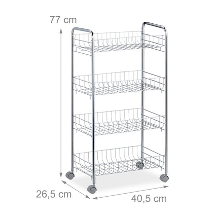 Rolling shelf in metal