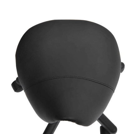 Height-adjustable swivel work stool, synthetic leather, black