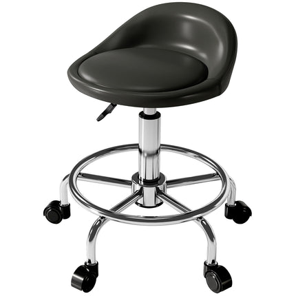 Adjustable height Swivel stool with backrest, black, 59-75 cm