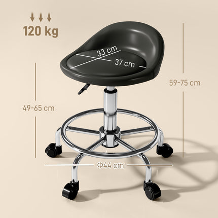 Adjustable height Swivel stool with backrest, black, 59-75 cm
