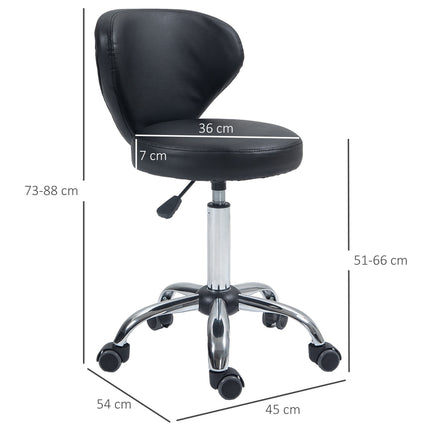 Rotating massage stool - adjustable ergonomic seat, black artificial leather