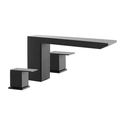 Roman Tub Faucet, 2-Handle Waterfall, Matte Black, Stainless Steel