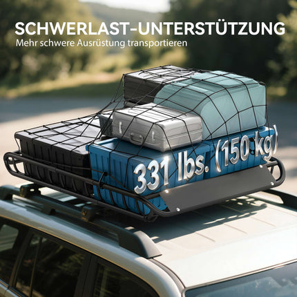 Roof Cargo Basket, 116x92 cm, 150 kg Capacity, Metal