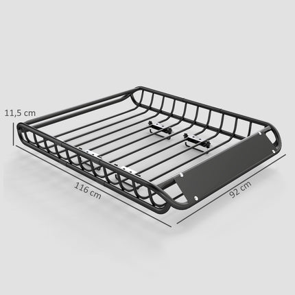 Roof Cargo Basket, 116x92 cm, 150 kg Capacity, Metal