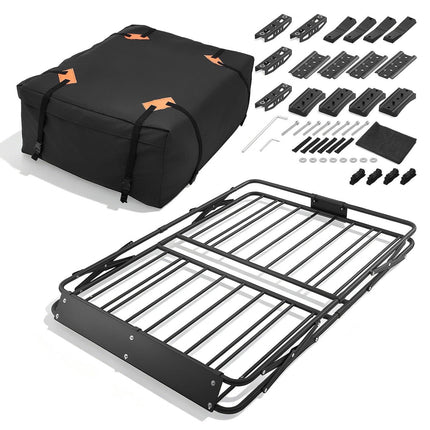 Roof Rack Cargo Basket, Foldable Steel, 200 lb Capacity