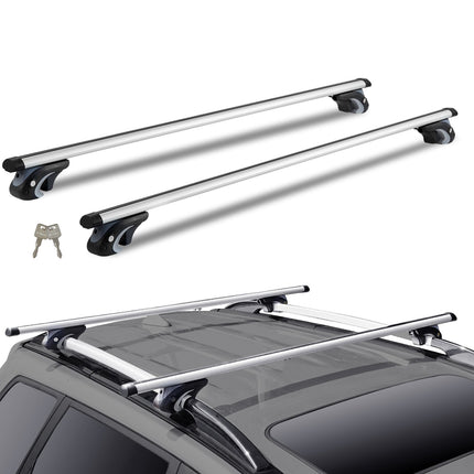 Roof Rack Cross Bars 54 Inch Aluminum, Locking, 200 lb