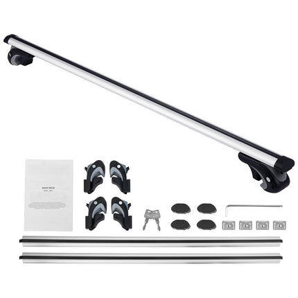 Roof Rack Cross Bars 54 Inch Aluminum, Locking, 200 lb