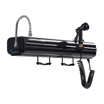 Roof Rack Water Tank, 4 Gal, Pressurized Aluminum, 4 m Hose, Black