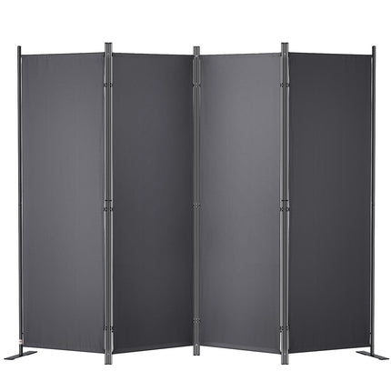 Room Divider, 4-Panel Folding Privacy Screen, Dark Gray