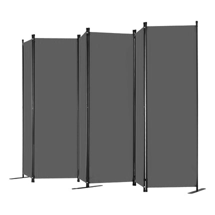 Room Divider, 6-Panel Folding Privacy Screen, Gray