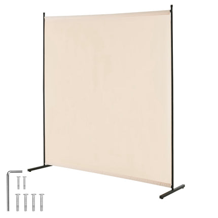Room Divider Privacy Screen, 6 Ft Single Panel, Beige