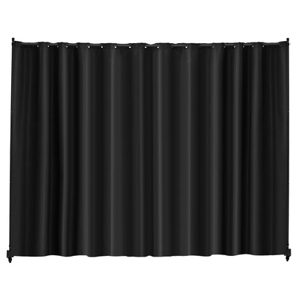 Room Divider Privacy Screen with Wheels, Black Panel