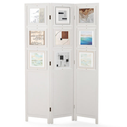 Room Divider with 9 Rotating Photo Frames, 170 x 121 cm