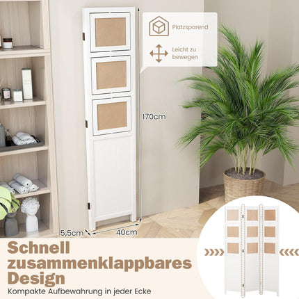 Room Divider with 9 Rotating Photo Frames, 170 x 121 cm