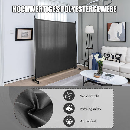 Room Divider with Panel, 184x30x184 cm, Grey