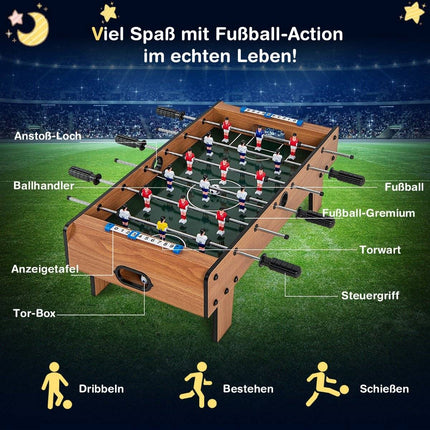 Room-sized football table Space-saving football table with robust handle 69 x 36 x 24 cm natural