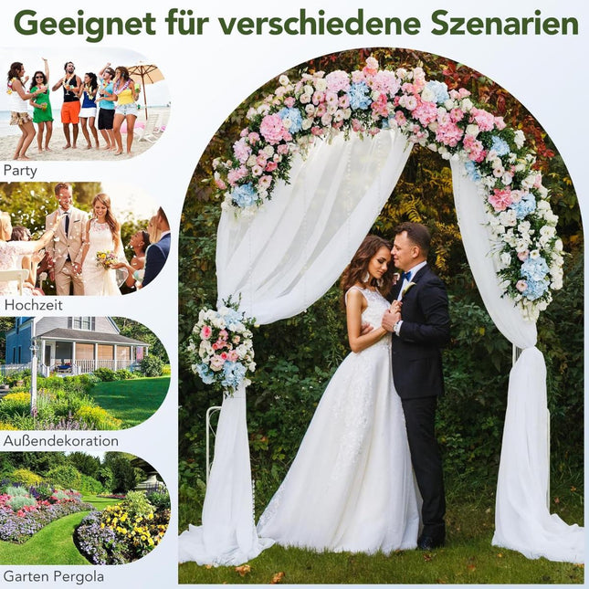 Rose Arch Arch Metal Garden Arch for Climbing Plants & Roses Trellis Country House Style 167 x 37 x 240 cm White