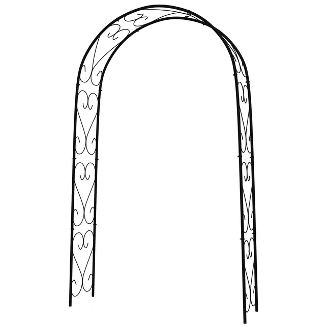 Steel garden arch for climbing plants, 125x37x230 cm, Black