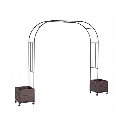 Rose Arch With 2 Planters, Locking Casters, Water Reservoir