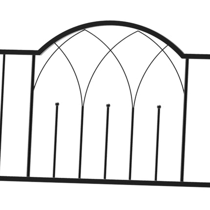 Metal garden arch with bench - Black, 121 x 50 x 203 cm