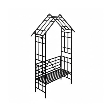 Rose Arch With Bench Shelf, Metal 2-in-1 Trellis