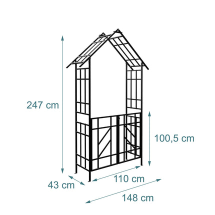 Rose Arch With Double Gate – Lockable Pointed Roof