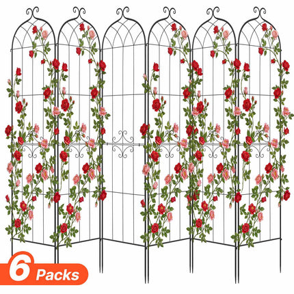 Rose Trellis 6-Pack, 220 x 52.5 cm, Powder-Coated Steel
