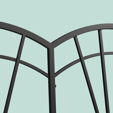 Rose Trellis Bench – Black Metal Arch for Climbers