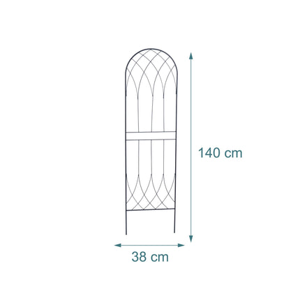 Rose Trellis Set Of 2, Metal Arched With Ground Spikes