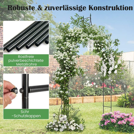 Rose arch metal garden arch in Gothic style archway rose trellis 125 x 39 x 287 cm