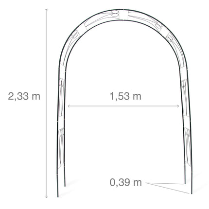 Rose arch with supporting ornaments