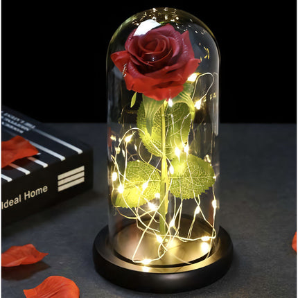Rose in glass - glowing Malatec 21619