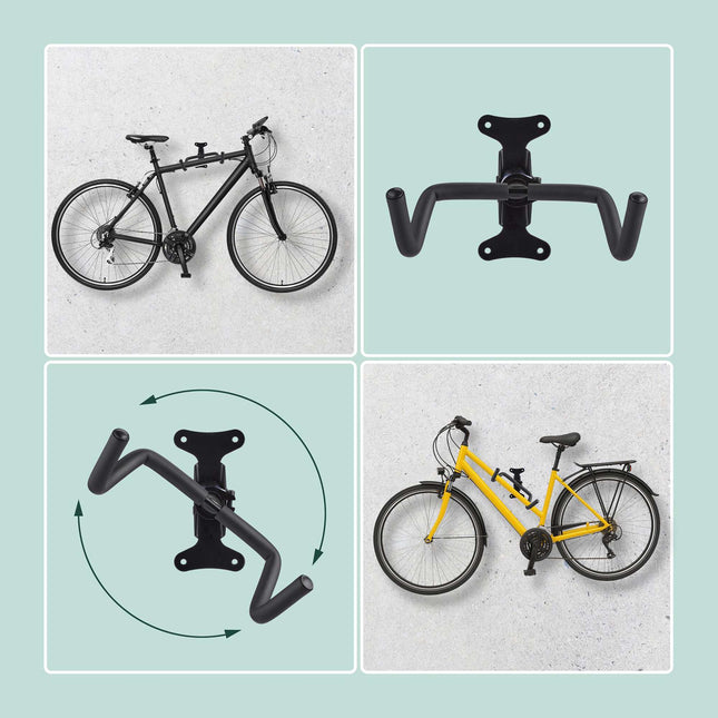 Rotatable Folding Bike Wall Mount – Space-Saving Storage