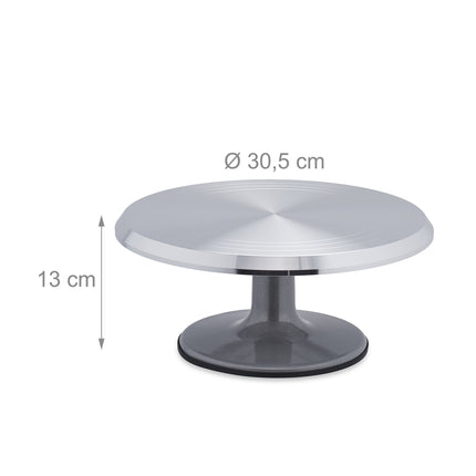 Rotatable aluminum cake tray