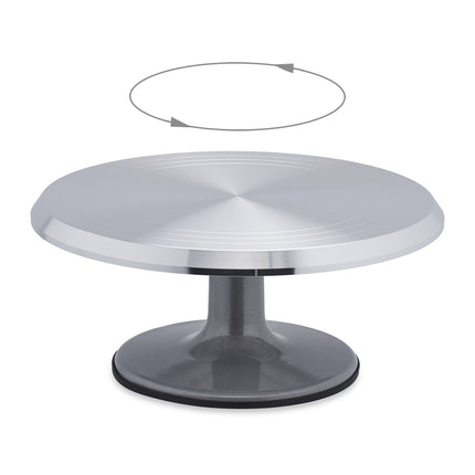 Rotatable aluminum cake tray