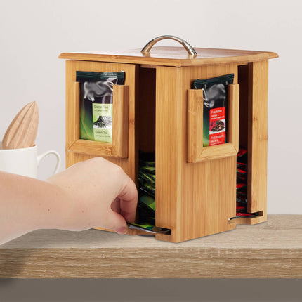 Rotatable bamboo tea box