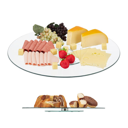 Rotatable glass serving plate