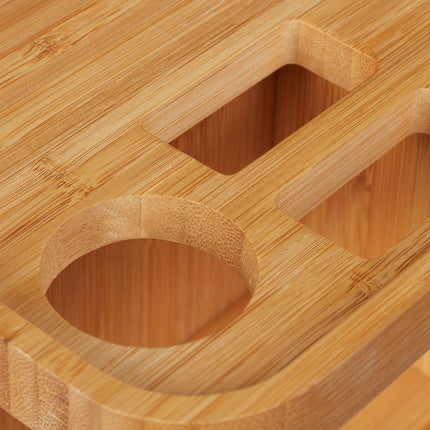 Rotatable makeup stand in bamboo