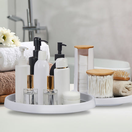 Rotating Fridge Organiser Set, 2-Piece Plastic Trays